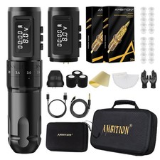 Tattoo Kit - Ambition Mars-U Wireless Tattoo Machine Kit with Adjustable Stro...