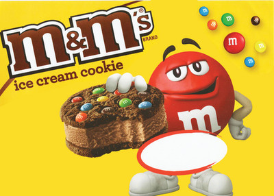 M&M Ice Cream Cookie Chocolate  Sandwich for Ice Cream Truck Sticker Decal 7''x5''