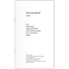AT-A-GLANCE 2026 Monthly Planner Refill for 70-064, 3-1/2" x 6", Pocket Size ...