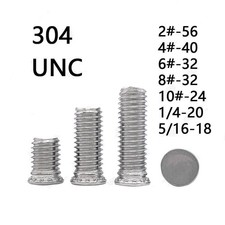 304 Stainless Steel Pressure Riveting Flat Screws Bolts 2# 4# 6# 8# 10# 1/4 5/16