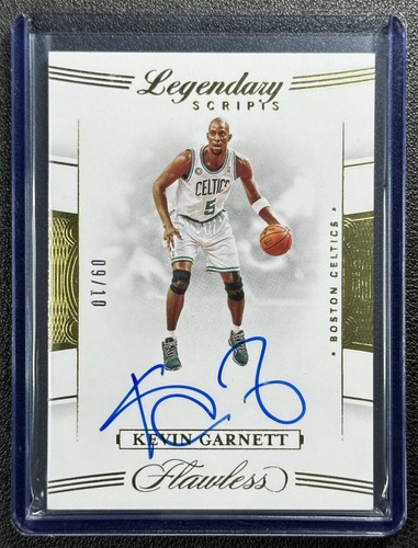 KEVIN GARNETT 2019-20 PANINI FLAWLESS #LS-KGN LEGENDARY SCRIPTS AUTO GOLD 9/10
