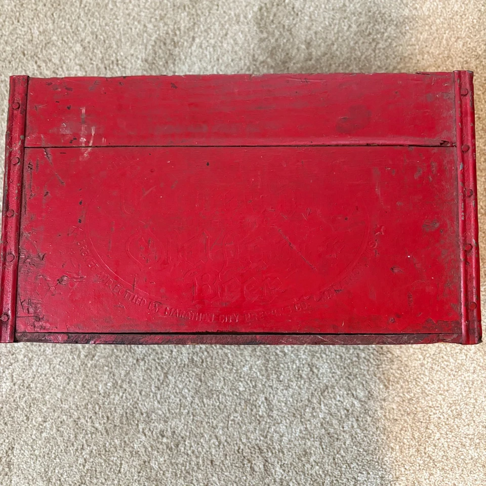 Vintage Original MARATHON BREWING CO WOODEN BEER CASE/BOX-Marathon Super Fine - Image 2 of 4