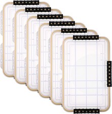 Wonderjune 6 Pack 3600 Fishing Tackle Boxes Waterproof Tackle Trays with Remo...