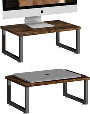2 Pack Monitor Stand Riser, Wood Desk Storage Organizer for Office Laptop, Co...