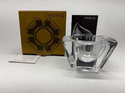 VTG ORREFORS MAX Sweden Crystal Votive Candle Holder Anna Ehrner RETRO