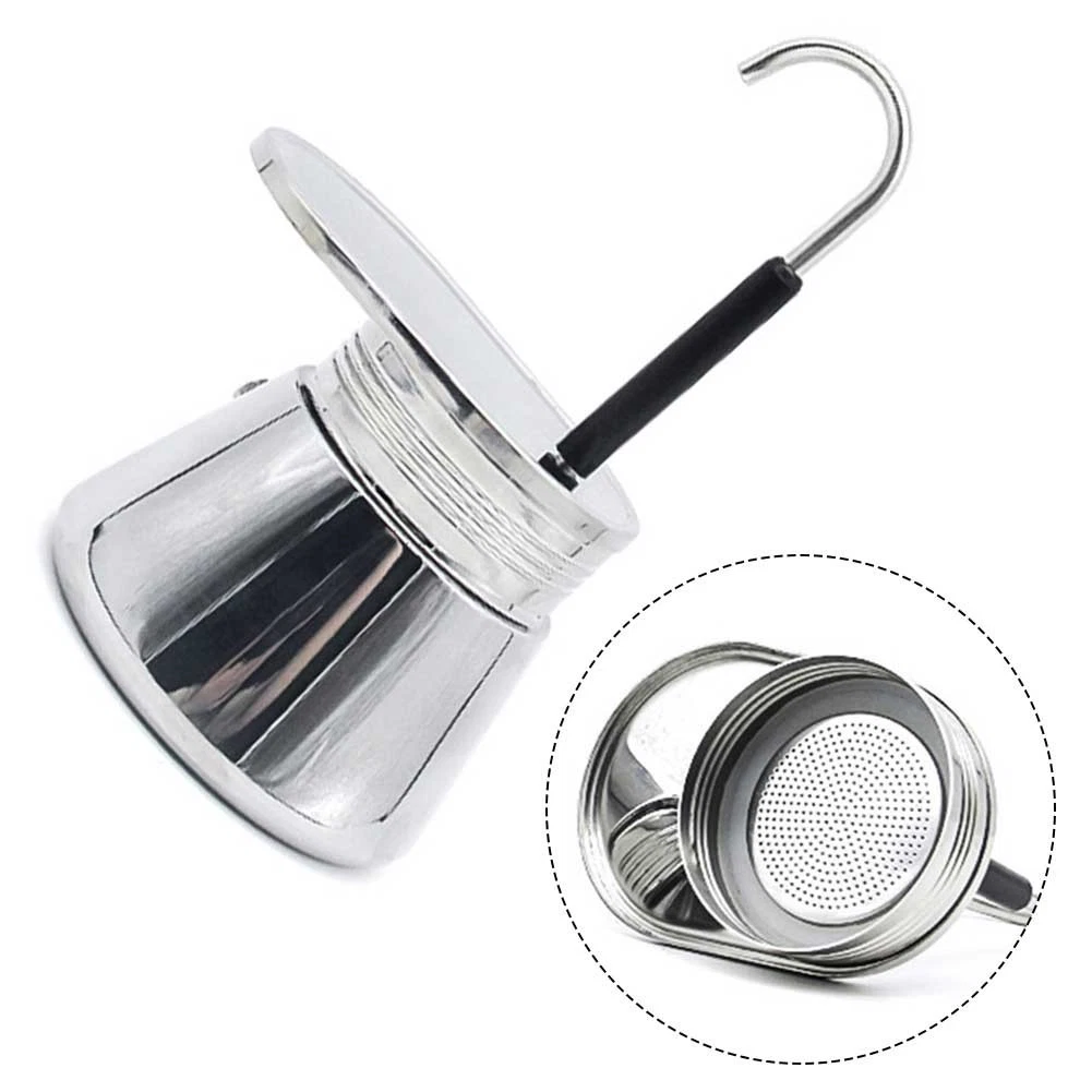 Moka Pot Coffee Household Coffee Maker Silver Home Tea Washable