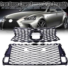 Front Upper+Lower Bumper Grille Assembly For 2017-2020 Lexus IS300 IS350 IS200t