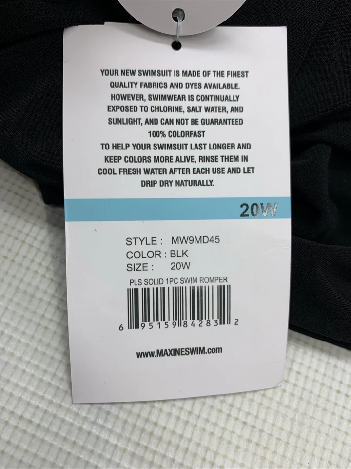 Maxine Of Hollywood MW9MD45 Mameluco de Natación Traje de Baño de Una Pieza 20W Negro Traje de Baño Foto 3 de 4