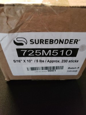 Surebonder 5/16'' Hot Melt Glue Sticks 10-Inch 5 lbs 725M510 Mini All Temperature