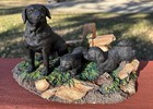 Vintage Black Lab Mother & Pups Sculpture Living Stone Inc  (?) Home Decor — photo 2