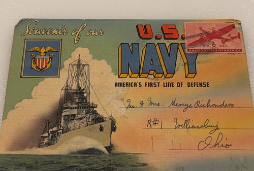 WWII Remember Pearl Harbor Greetings  Fleet Postcard Folder US Navy 1940s