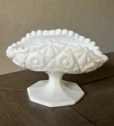 Vintage Fostoria Winburn White Milk Glass Candy/Nut Dish On Pedestal MCM