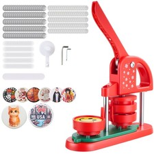 Button Maker Machine, 2.28 in, Plastic Pin Maker with 100pcs Button Parts, Circl