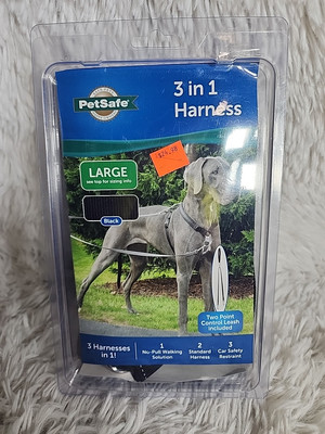 3-in-1 Harness with Control Leash LARGE Girth Adjusts from 29.5''- 42.5'' #021