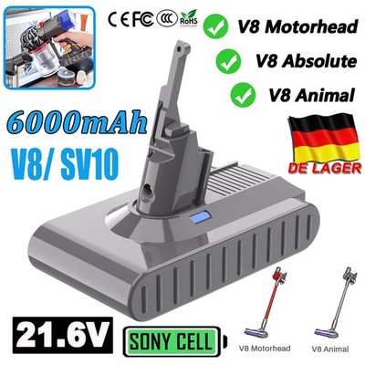 6,0Ah Akku Professional Für Dyson V8 Series Absolute Staubsauger Sony Ersatzakku