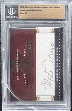 2009 RAZOR SPORTS ICONS DUAL AUTO MONTE IRVIN RALPH KINER #/25 BGS AUTH *CRACK