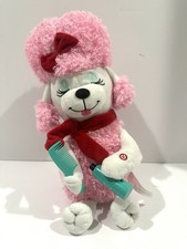 Gemmy Christmas Pink Poodle Dog Animated Plush Dance Sings Hairdresser Hairspray