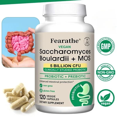 FEARATHE Saccharomyces Boulardii + MOS UnterstüTzt Die Verdauungsgesundheit 30-120 Kapsel