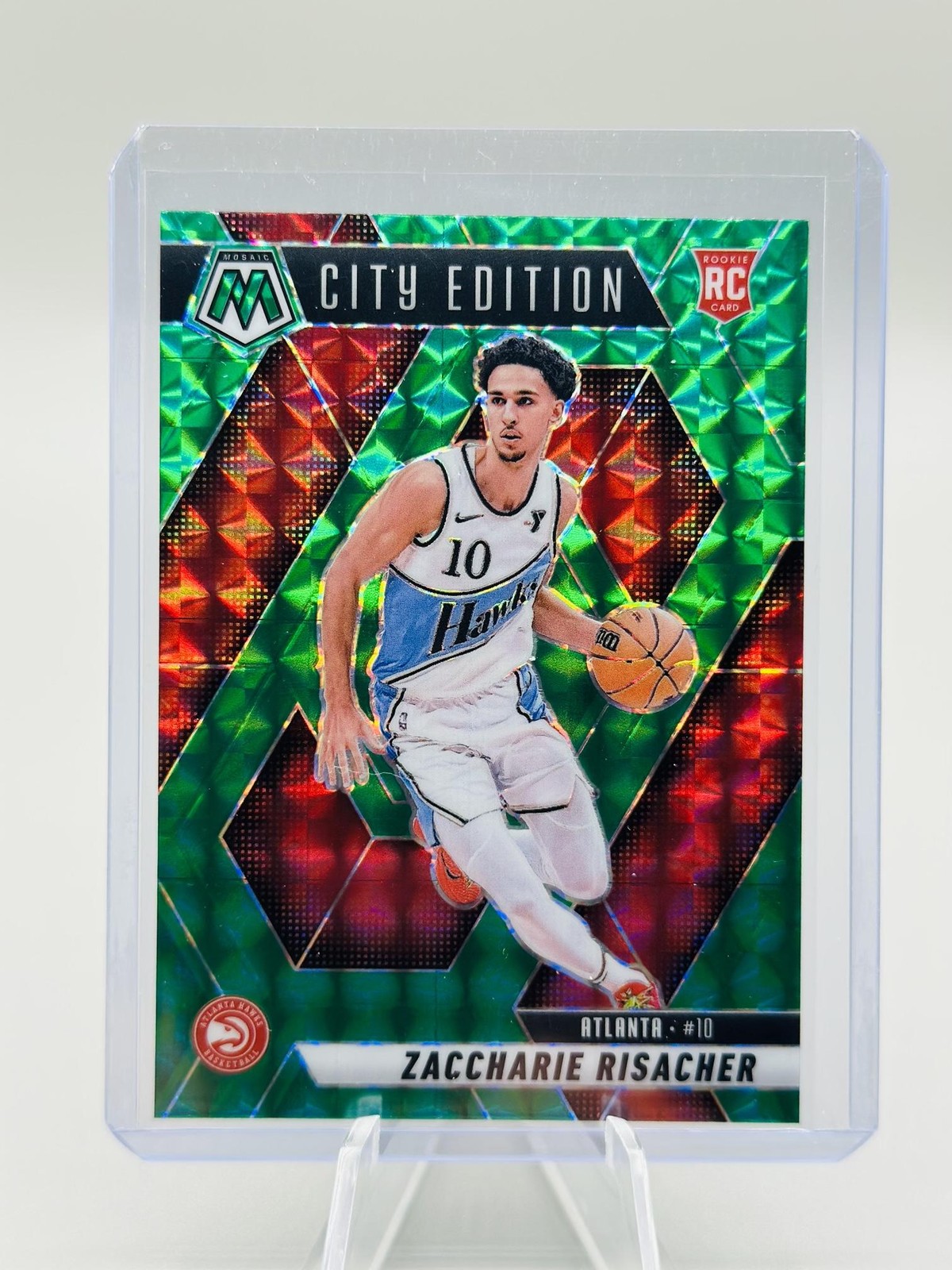 2024-25 Panini Mosaic Zaccharie Risacher Green Mosaic Atlanta Hawks #274
