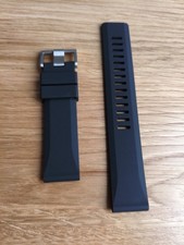 Scurfa Rubber Watch Strap 20mm - Titanium Buckle - Black - Brand New