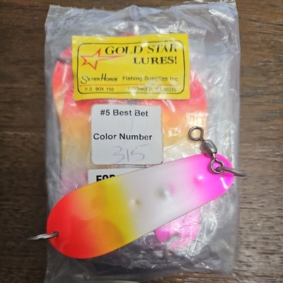 FREE SHIPPING. S-BB315 Commercial Trolling Spoons. USA mfg. Gold Star.