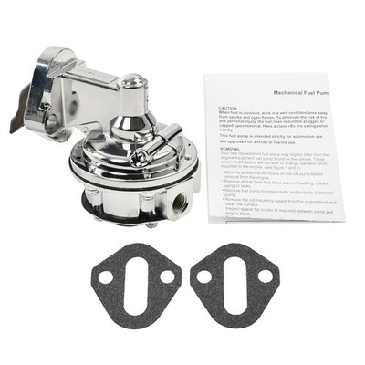 For Small Block Chevy 305 350 400 High Volume Chrome Mechanical Fuel Pump 6 PSI