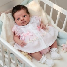 Premature Baby Girl Dress Frilly Lace Bows Prem Early Tiny Small Preemie PINK