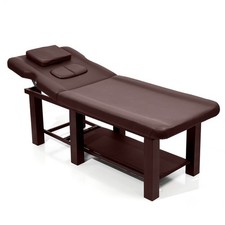 New Brown Massage Table Massage Bed Spa Bed Facial Bed Salon Beauty w/ Headrest