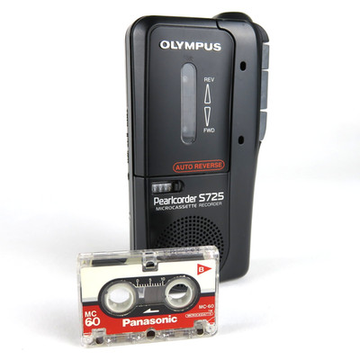 Defect for parts - Olympus Pearlcorder S725 Microcassette Voice Recorder Vintage