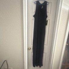 Alpine Design Maxi Dress Black Sleeveless Scoop Neck Long Solid Size S