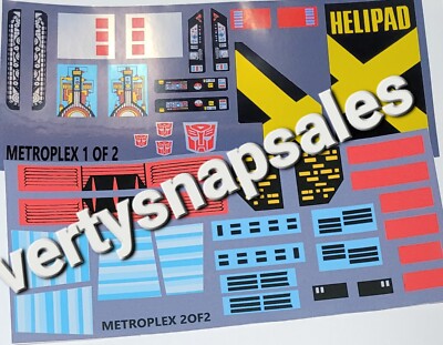 Metroplex Sticker Transformers G1 Repro Stickers For G1 METROPLEX PreCut | eBay