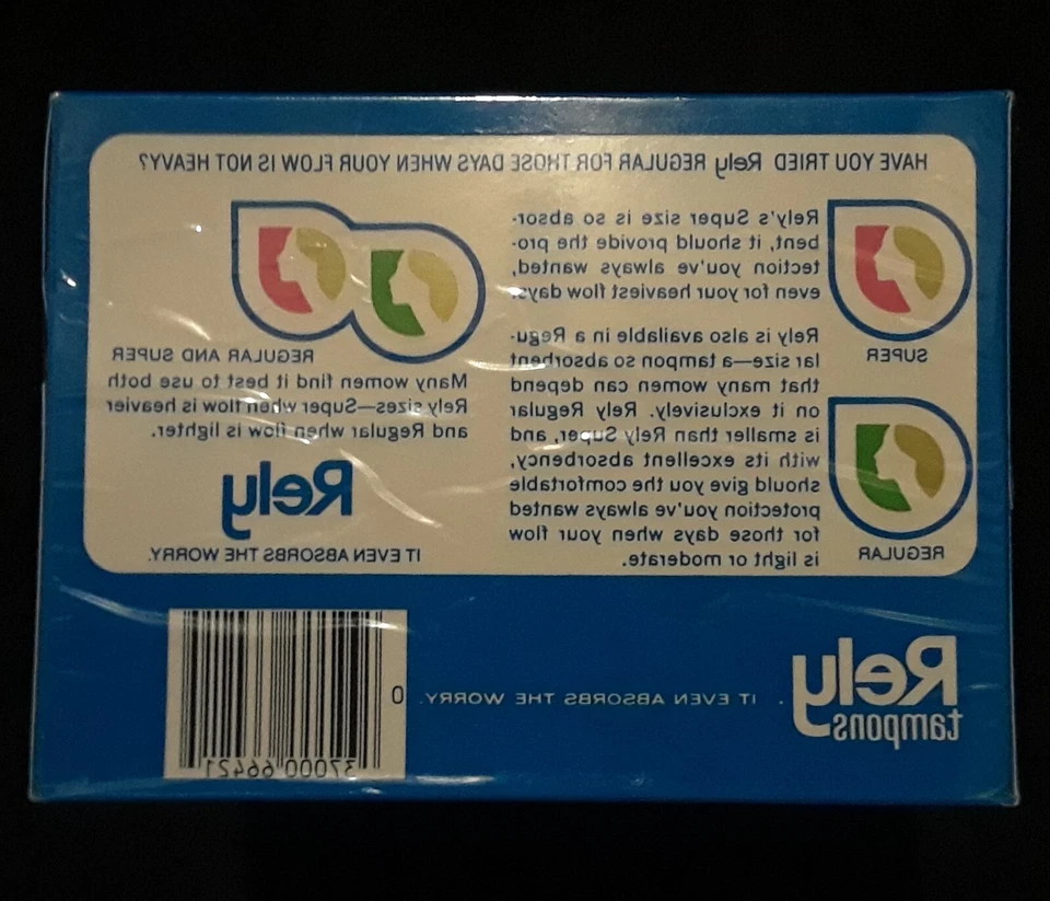 1970's RELY SUPER Tampons Box Of 30 Sealed - Very Rare Vintage Feminine Hygiene! - Image 3 of 4