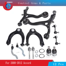 2008-12 For Accord Suspension Kit Front Lower Upper Control Arm Ball Joint 12pc