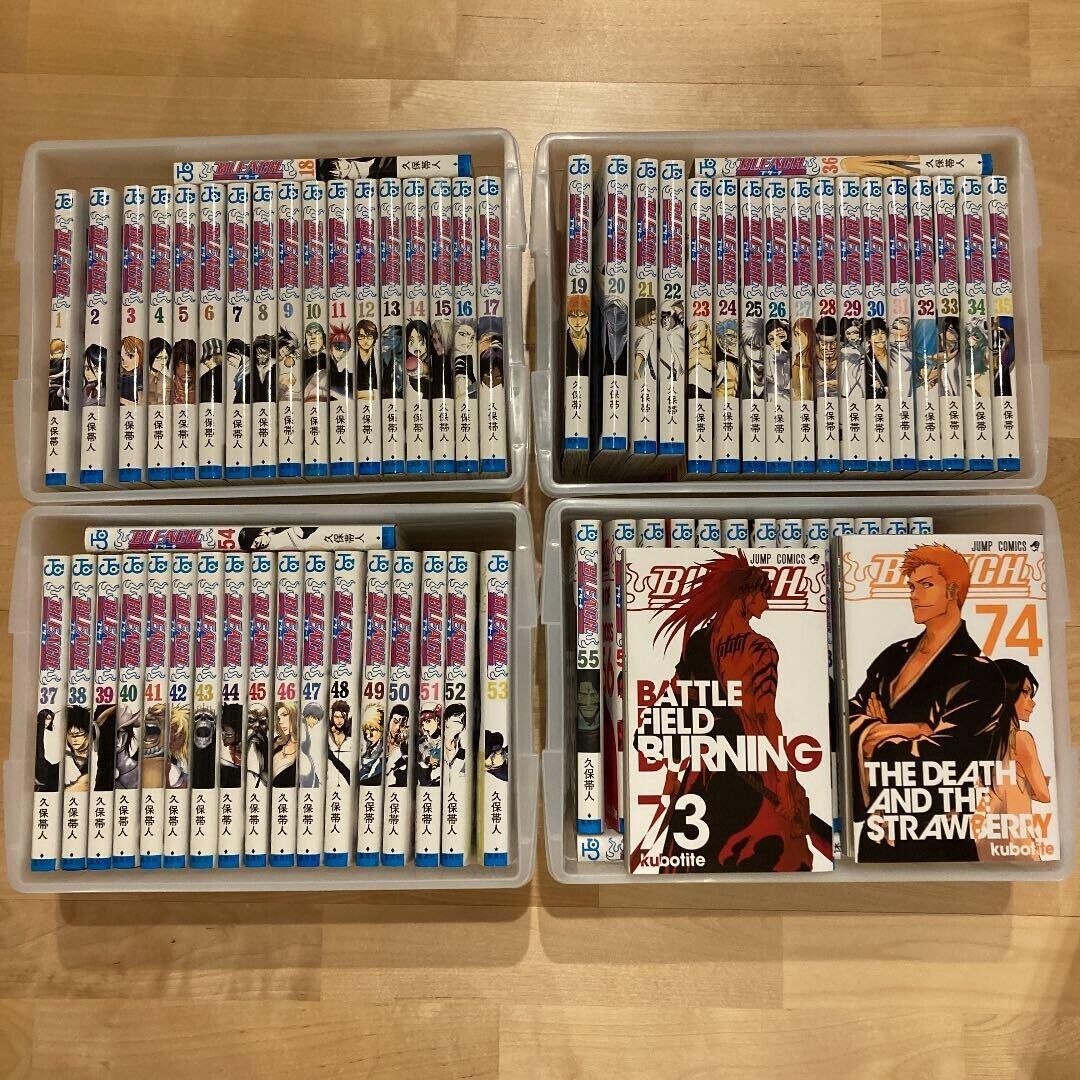 BLEACH Vol.1-74 Complete Manga Comics Set Japanese Language Taito Kubo Used