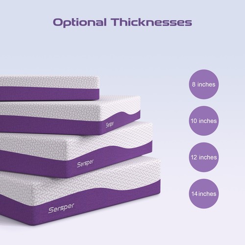 8/10/12/14 Inch Gel Infused Memory Foam Twin Full Queen King Mattress in a Box - Picture 16 of 18