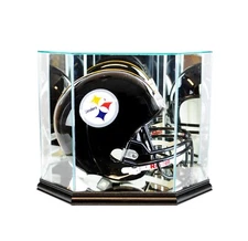 Octagon Football Helmet Display Case | UV Protected | Real Glass Protection