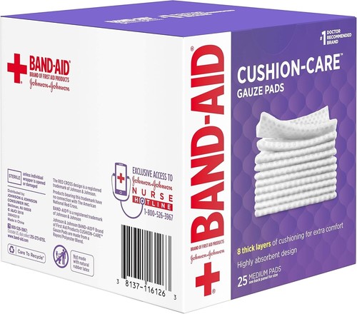 Gauze Pads Non-Stick Sterile 3x3 Inch Pack of 25 for Minor Wounds - Picture 7 of 10