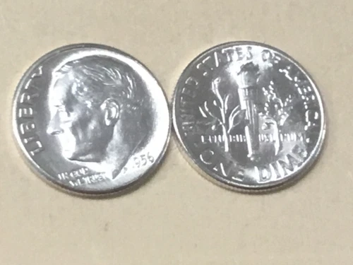 1956 SILVER BU ROOSEVELT DIME. NICE!