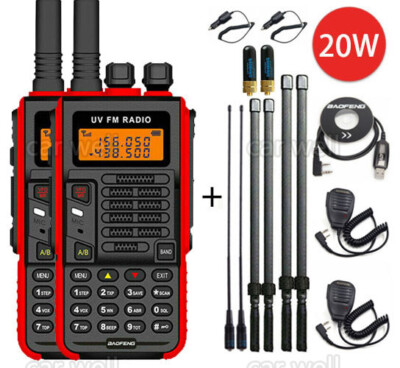 2X BAOFENG BF-X5PLUS DUAL BAND WALKIE TALKIE LONG RANGE TWO WAY HAM RADIO 128CH