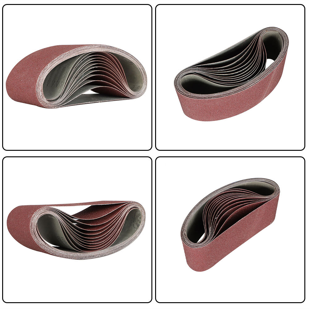 12PCS Grit Belt Sander Paper Sandpaper 4x24" Sanding Belts 80 120 150