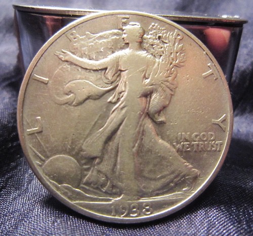 1938 D Walking Liberty Half Dollar - schöne Erhaltung - ungeprüft - zirkuliert - ungradiert - Bild 3 von 4