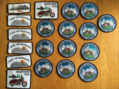 19 Embroidered PATCHES 1994-2012 I Rode the Beartooth Highway Wyoming ...