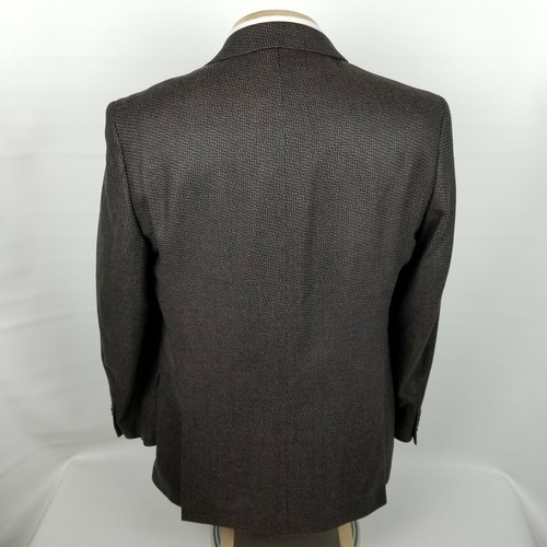 Jospeh Abboud Mens Sport Coat 42L Silk Blend Brown Check Blazer - Picture 5 of 12