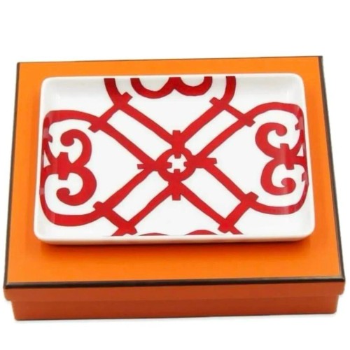 Assiette à Sushi HERMÈS Balcon Du Guadalquivir - Porcelaine, 16x12 Cm, Neuve (boîte Ouverte), Motif Exclusif