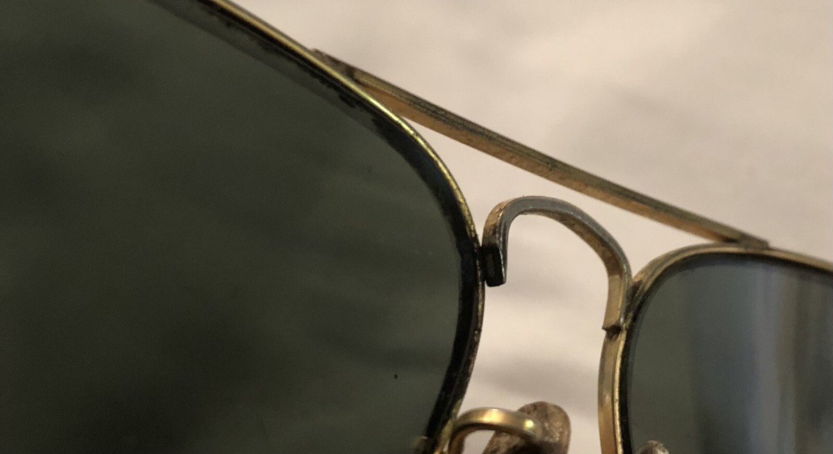 PARTS REPAIR Vtg Mens B&L Ray Ban Aviator Sunglasses “B&L Ray-Ban 58[]14 U.S.A.” View 4