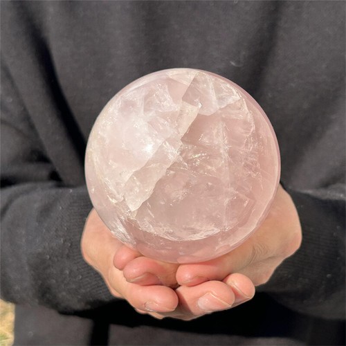 1,98 Pfund natürliche Rosenquarzkugel Kristallquarz Kugel Reiki Edelstein Heilung XQ2469 - Bild 10 von 17