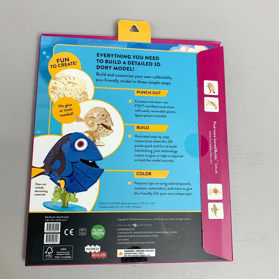 Incredibuilds Finding Dory 3D Wood Model - New in Box - Image 2 of 3