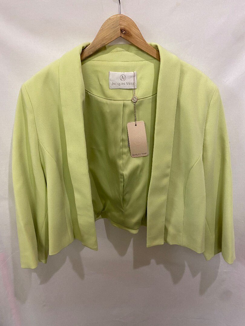 Ladies JACQUES VERT BNWT Silver / Green Dress & Jacket Size 20/22 CG