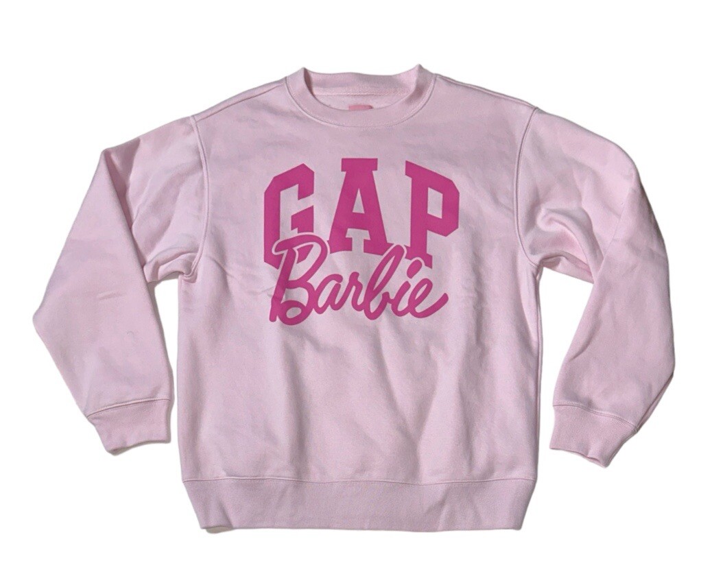Brand New- Gap x BARBIE L/S Arch Logo Sweater Pink Womens (Size S