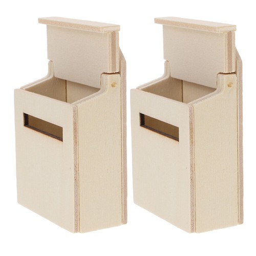 2 Pcs Mini Mailbox Ornament Cute Room Decor Boxes for House outside Child
